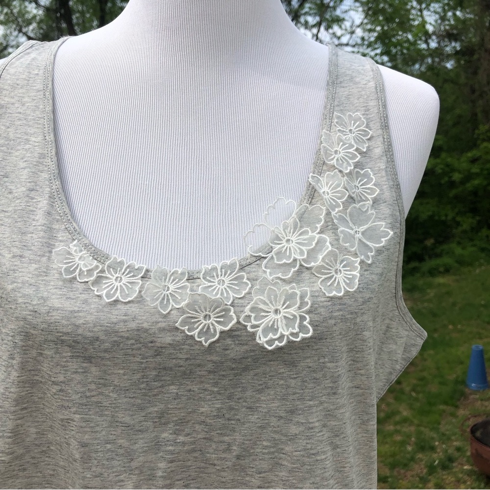 J. Crew Flower Appliqué Tank NWT